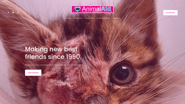 Screenshot of the Animal Aid 246 website