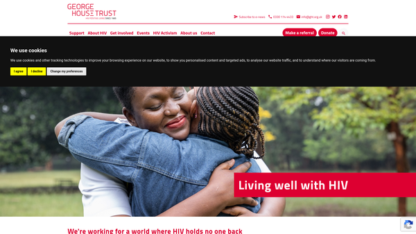 Screenshot of the George House Trust website