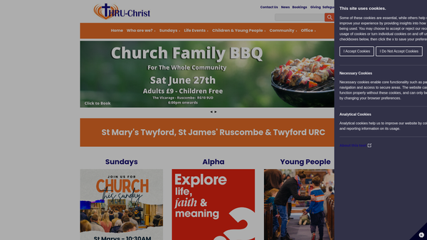 Screenshot of the The Parochial Church Council Of Ruscombe And Twyford website