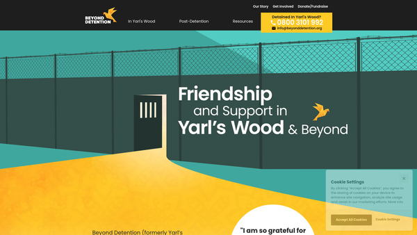 Screenshot of the Beyond Detention website