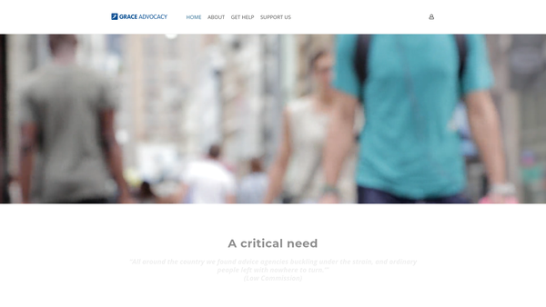 Screenshot of the Grace Debt Advice website