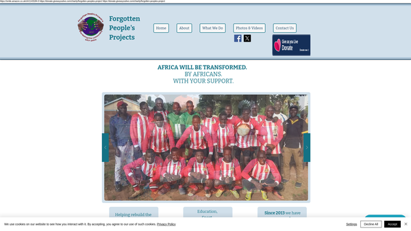 Screenshot of the Forgotten People's Project Ltd website