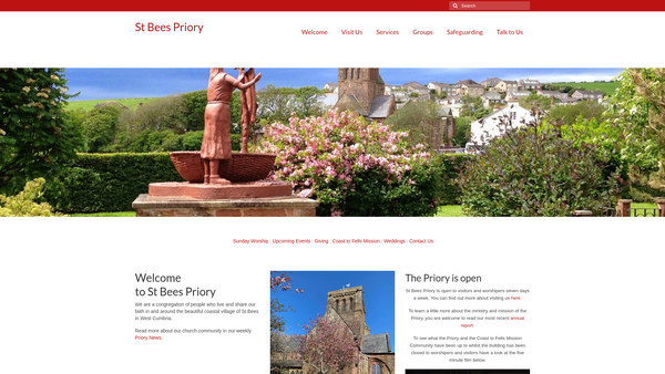 Screenshot of the The Parochial Church Council Of The Ecclesiastical Parish Of St Bees website