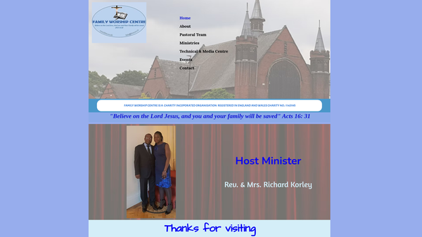 Screenshot of the Family Worship Centre website