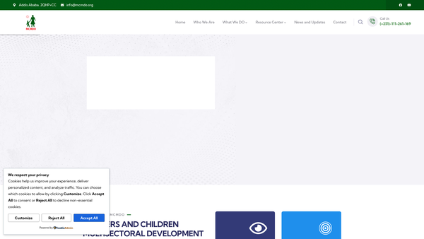 Screenshot of the Mothers And Children Multisectoral Development Organization website
