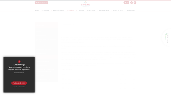 Screenshot of the Widcombe Schools PTA website