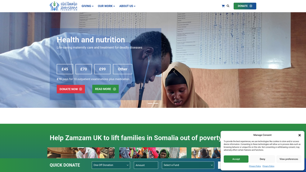 Screenshot of the Somali Relief And Development Forum website