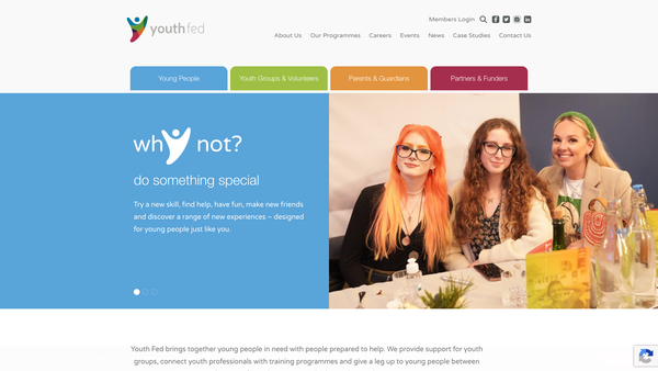 Screenshot of the Youth Federation Limited website