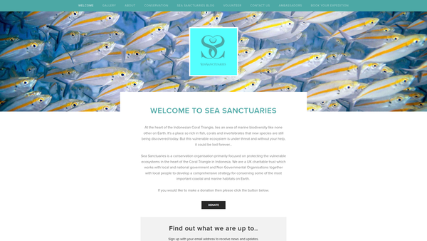 Screenshot of the Sea Sanctuaries Trust website