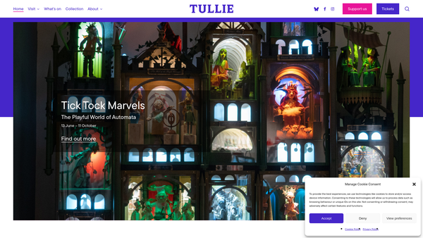 Screenshot of the Tullie House Museum And Art Gallery Trust website