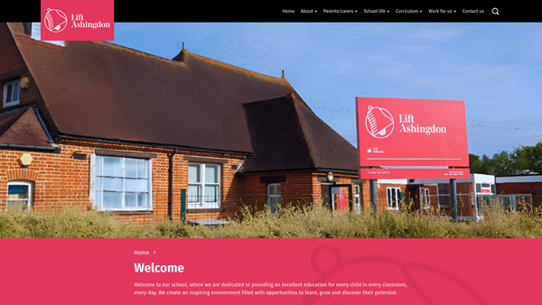 Screenshot of the Ashingdon School Parent Staff Association website