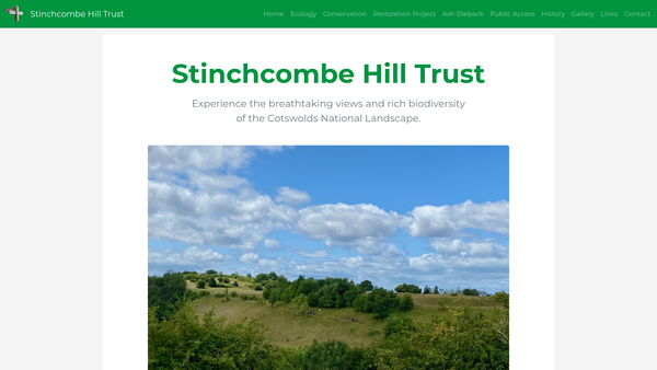 Screenshot of the Stinchcombe Hill Trust website