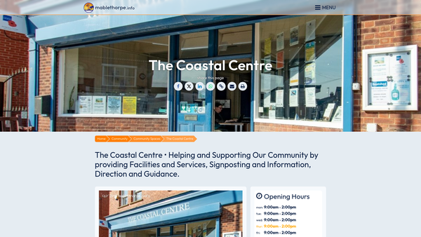 Screenshot of the The Boatshed Charity website