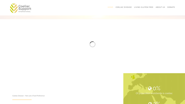Screenshot of the Coeliac Support International website