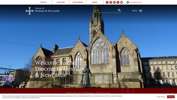 Screenshot of the Diocese Of Hexham And Newcastle website