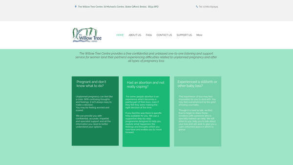 Screenshot of the The Willow Tree Centre website