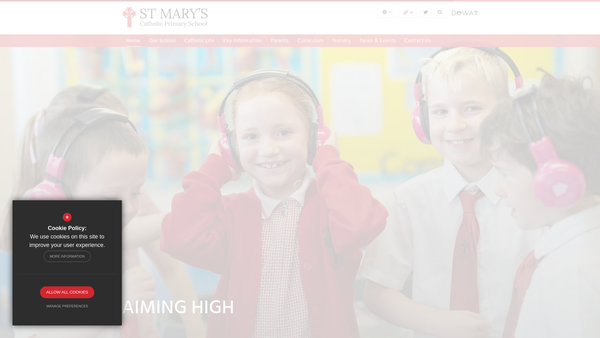 Screenshot of the Friends Of St. Mary's website
