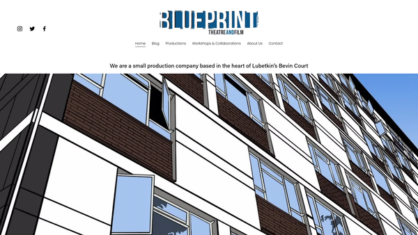 Screenshot of the Blueprint Theatre and Film Ltd. website