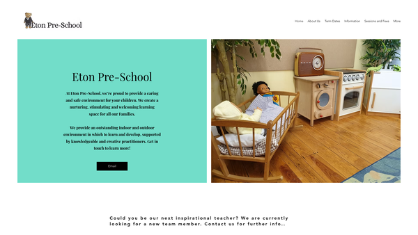 Screenshot of the Eton Pre-School website