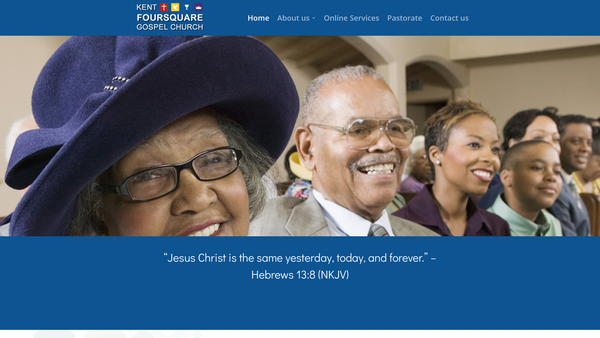Screenshot of the Kent Foursquare Gospel Church website