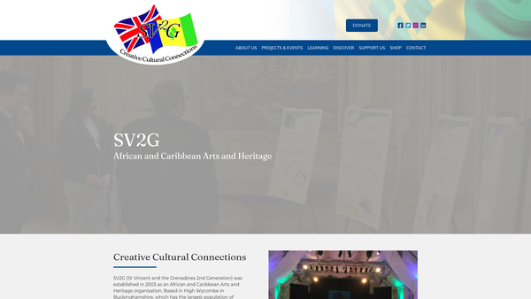 Screenshot of the Sv2g (St Vincent & The Grenadines, 2nd Generation website