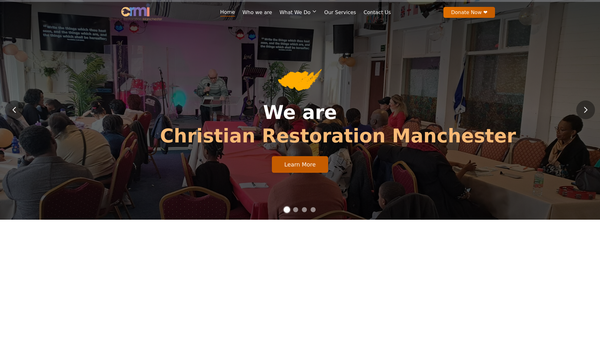 Screenshot of the Christian Restoration Manchester website