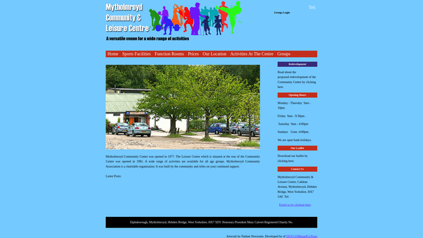 Screenshot of the Mytholmroyd Community Association website