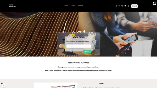 Screenshot of the Petit Miracle Interiors Ltd website