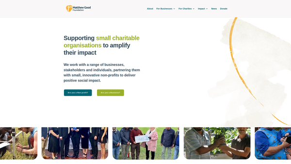 Screenshot of the Matthew Good Foundation website