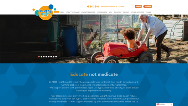 Screenshot of the Xpert Health Training And Education Ltd website
