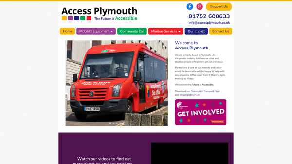 Screenshot of the Access Plymouth Limited website