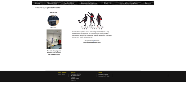 Screenshot of the Keep The Dream Alive website