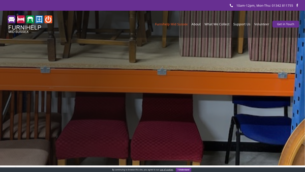 Screenshot of the Furnihelp Mid Sussex website