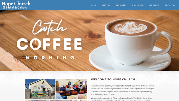 Screenshot of the Bethel Evangelical Baptist Church website