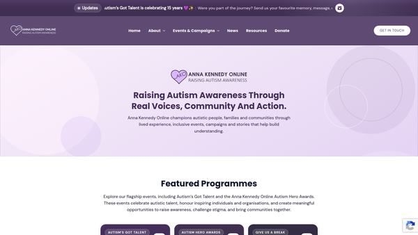 Screenshot of the Anna Kennedy Limited website