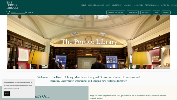 Screenshot of the The Portico Library And Newsroom website