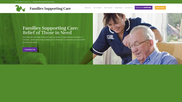 Screenshot of the Families Supporting Care website
