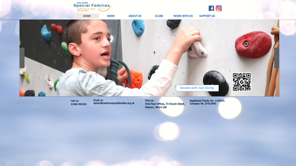Screenshot of the Malvern Special Families website
