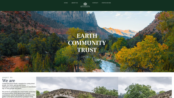 Screenshot of the The Earth Community Trust website