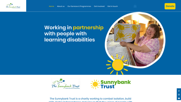 Screenshot of the The Sunnybank Trust Ltd website