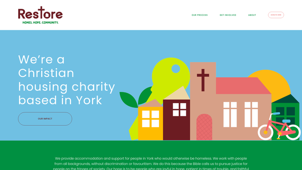 Screenshot of the Restore (York) Limited website