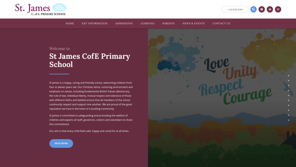 Screenshot of the Friends Of St James School (Weybridge) website