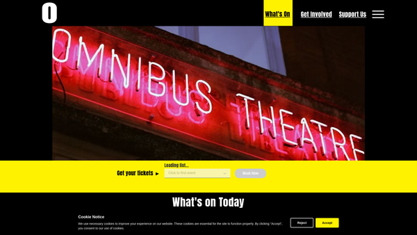 Screenshot of the Omnibus - Clapham website