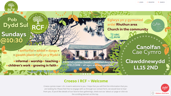 Screenshot of the Ruthin Christian Fellowship website