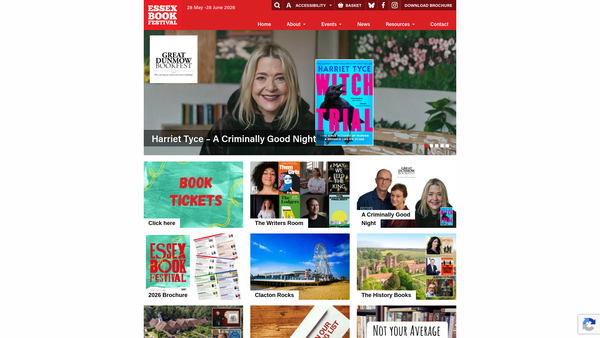 Screenshot of the Essex Book Festival website