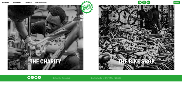 Screenshot of the On Your Bike (Recycle) Ltd website