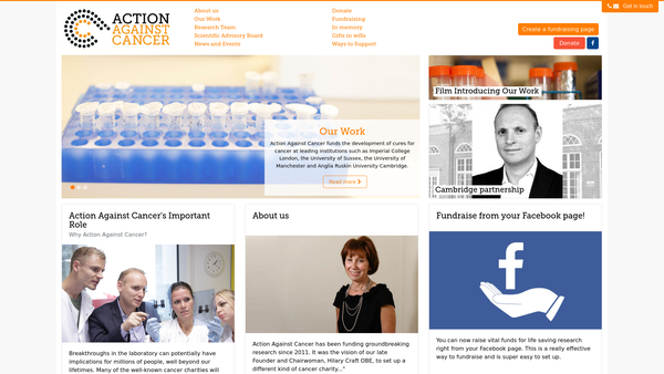 Screenshot of the The Hilary Craft Charitable Foundation Limited website