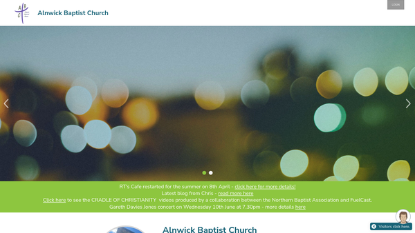 Screenshot of the Alnwick Baptist Church website