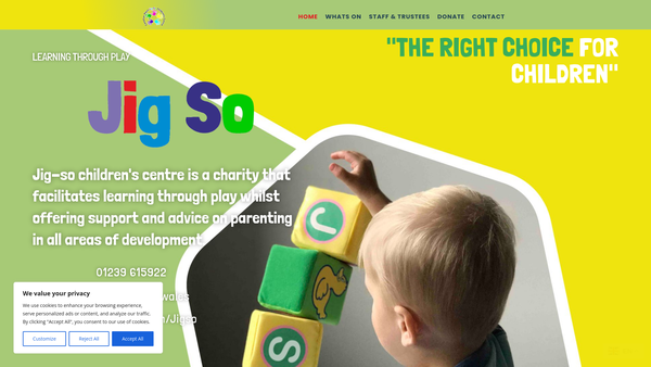 Screenshot of the Jig-So Children's Centre website