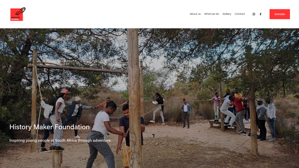 Screenshot of the History Maker Foundation website